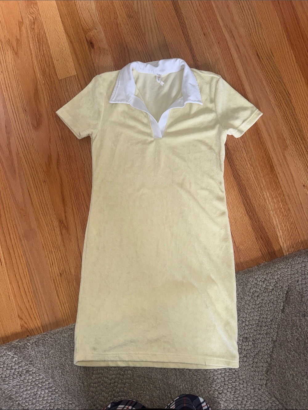 Free people Yellow Terry Polo Mini Dress with White Collar - Picture 3 of 5